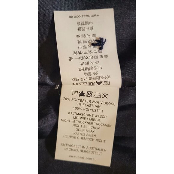 Rollas Horizon Check Flannel Blazer Navy Plaid Double-Breasted Womens 8 Flawless - Picture 4 of 9